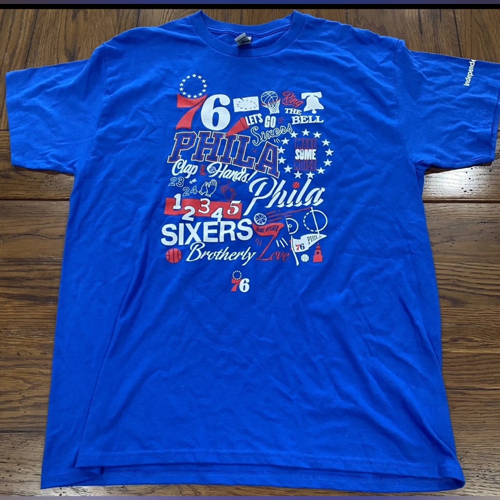 Philadelphia 76ers Blue Mens XL Graphic Tee Shirt